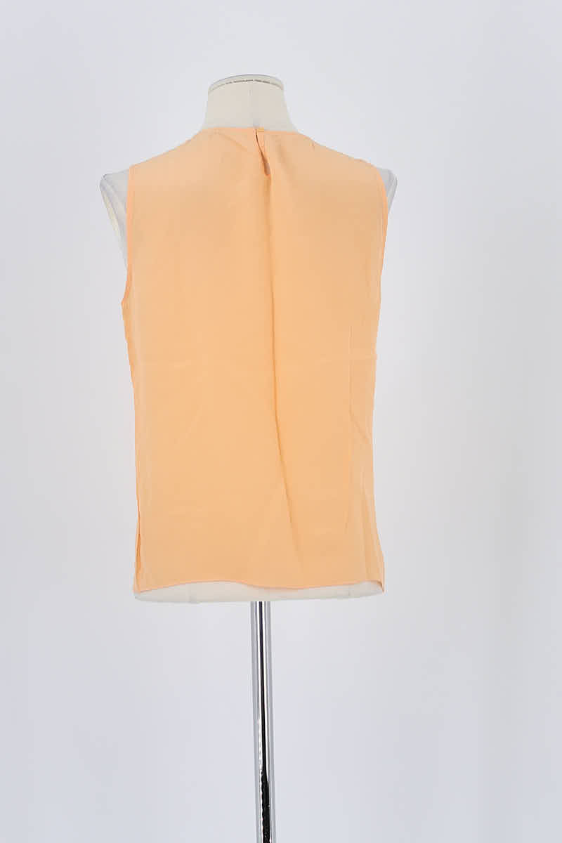 Top sans manche Gerard Darel Orange en Soie