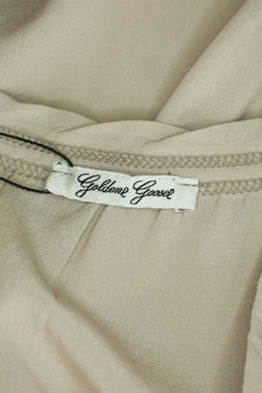 Top sans manche Golden Goose Beige en Soie