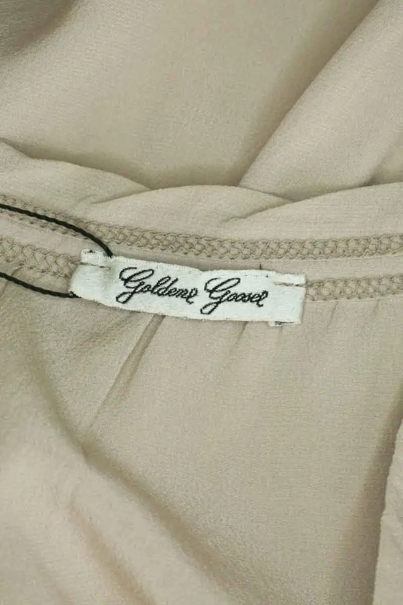 Top sans manche Golden Goose Beige en Soie
