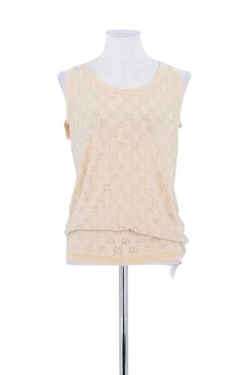 Top sans manche Gucci Jaune en Soie, taille S - Seconde Main