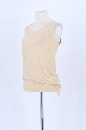 Top sans manche Gucci Jaune en Soie