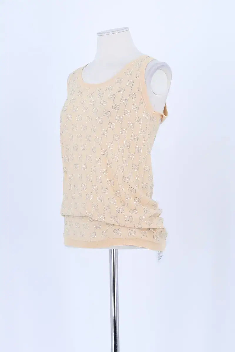 Top sans manche Gucci Jaune en Soie