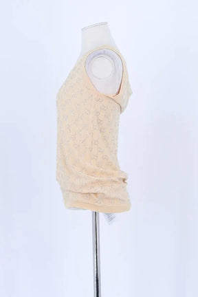 Top sans manche Gucci Jaune en Soie