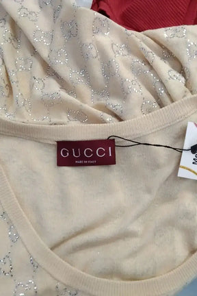Top sans manche Gucci Jaune en Soie