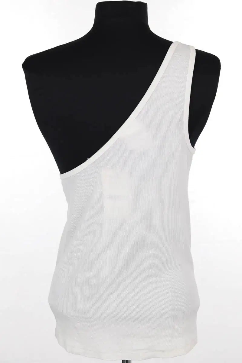Top sans manche Helmut Lang Blanc en Coton