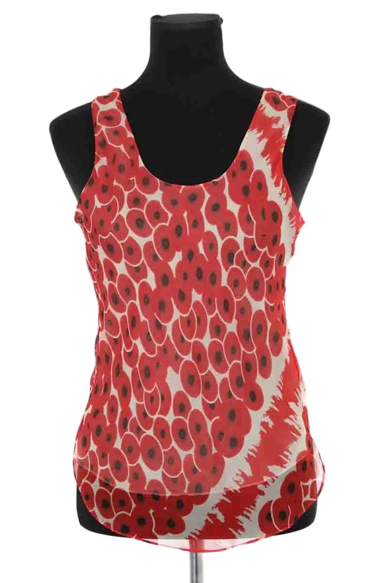 Top sans manche Hermès Rouge en Soie, taille L - Seconde Main