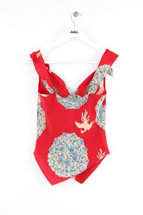 Top sans manche Kenzo Rouge en Soie