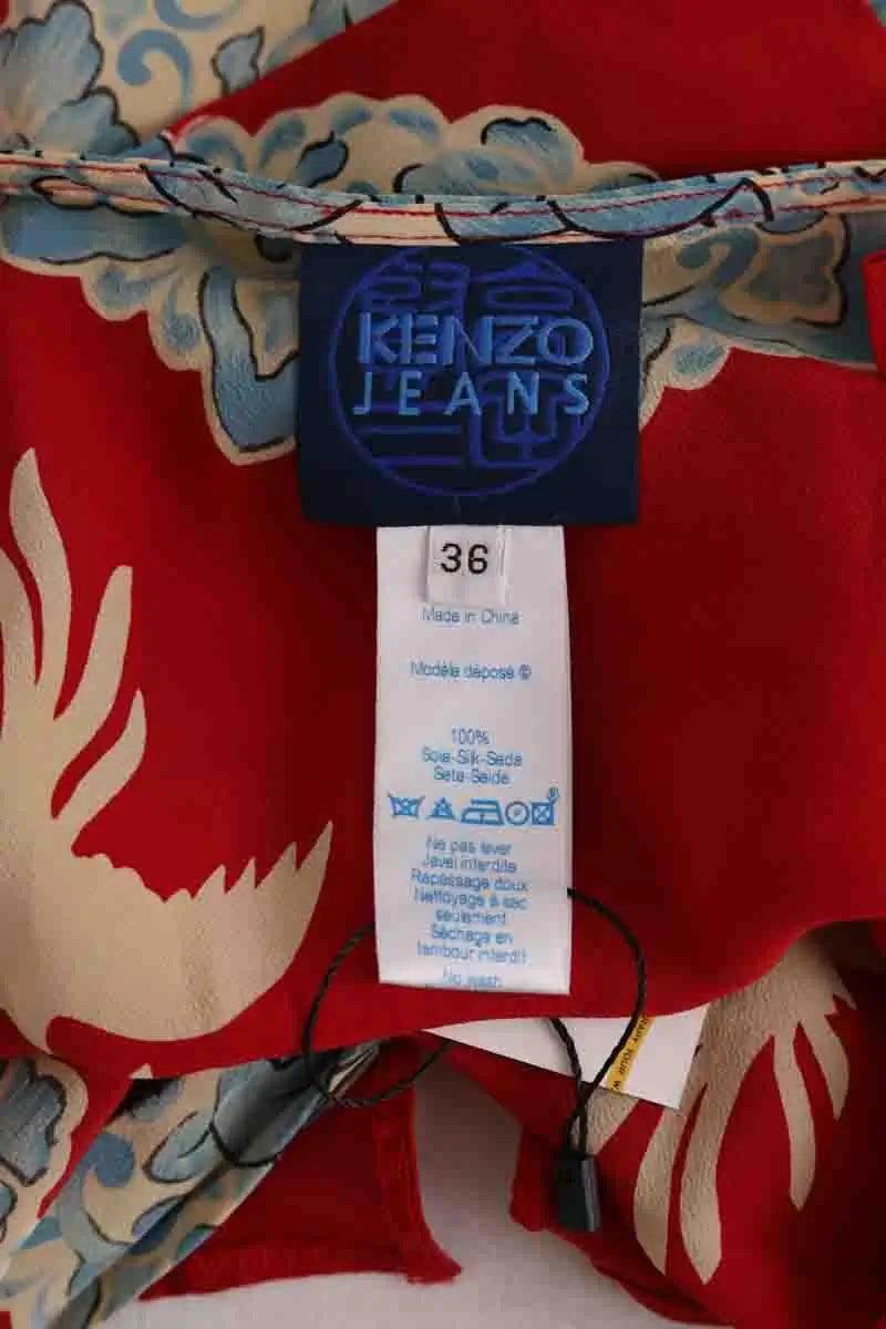 Top sans manche Kenzo Rouge en Soie