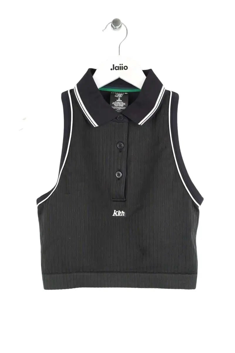 Top sans manche Kith Classic cropped polo Noir en Polyester, taille S - Seconde Main