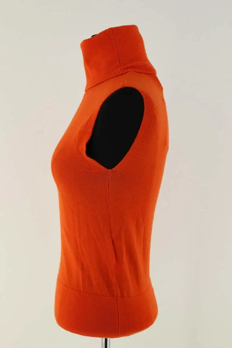 Top sans manche Laurence Bras Orange en Laine