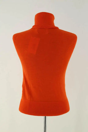 Top sans manche Laurence Bras Orange en Laine