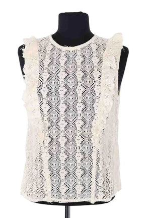 Top sans manche Leon & Harper Ecru en Coton, taille S - Seconde Main