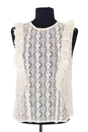 Top sans manche Leon & Harper Ecru en Coton, taille S - Seconde Main