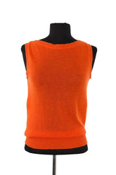 Top sans manche Louis Vuitton Orange en Cachemire, taille M - Seconde Main