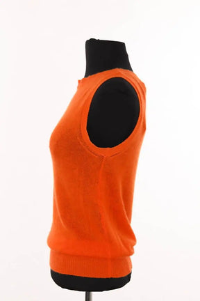 Top sans manche Louis Vuitton Orange en Cachemire