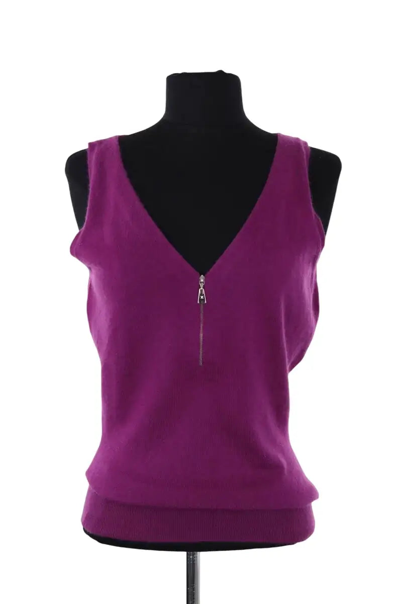 Top sans manche Louis Vuitton Violet en Cachemire, taille M - Seconde Main