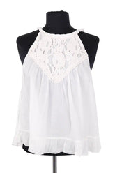 Top sans manche Louise Misha Blanc en Coton, taille L - Seconde Main