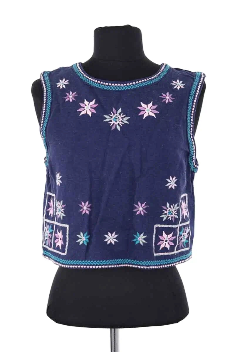 Top sans manche Louise Misha Bleu en Lin, taille M - Seconde Main