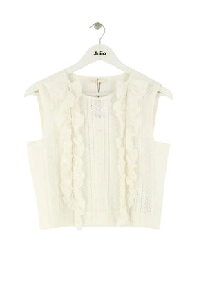 Top sans manche Maje Blanc en Synthétique, taille M - Seconde Main