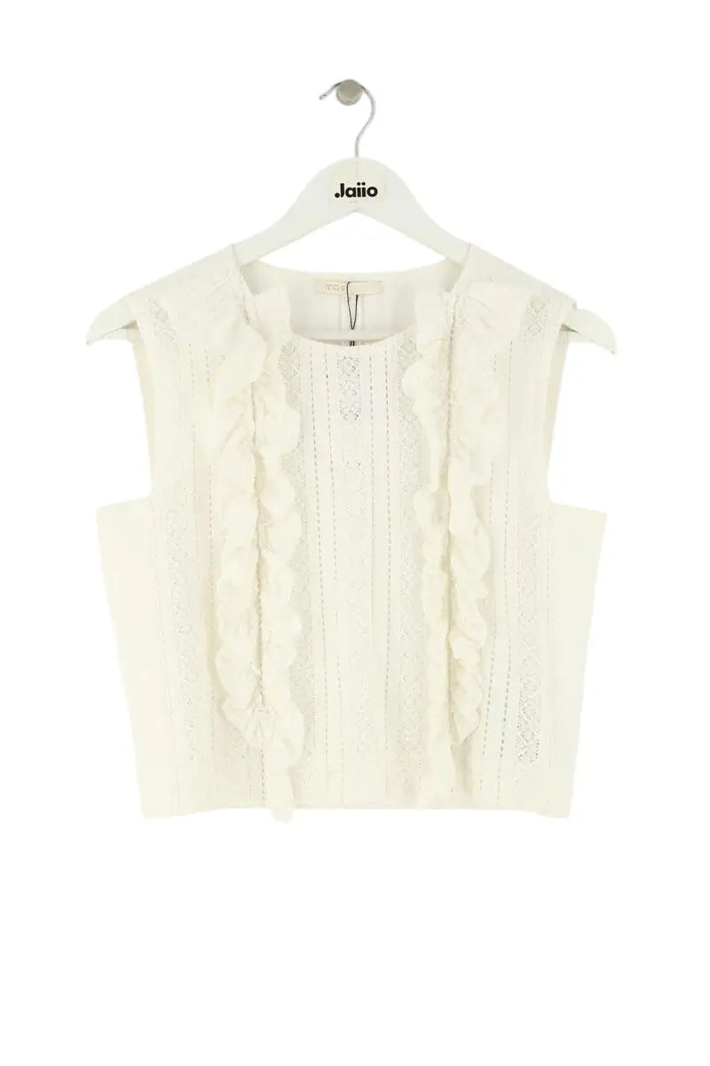 Top sans manche Maje Blanc en Synthétique, taille M - Seconde Main