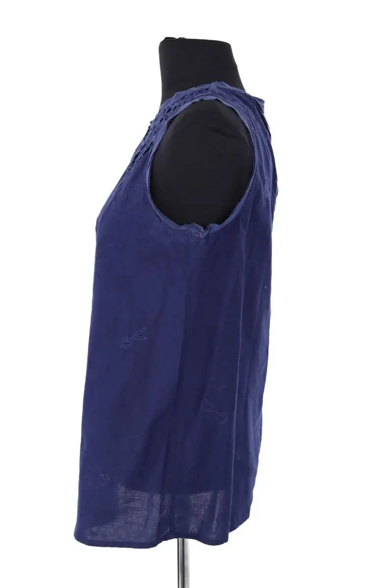Top sans manche Maje Bleu en Coton