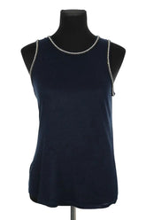 Top sans manche Maje Bleu en Lin, taille M - Seconde Main