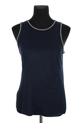 Top sans manche Maje Bleu en Lin, taille M - Seconde Main