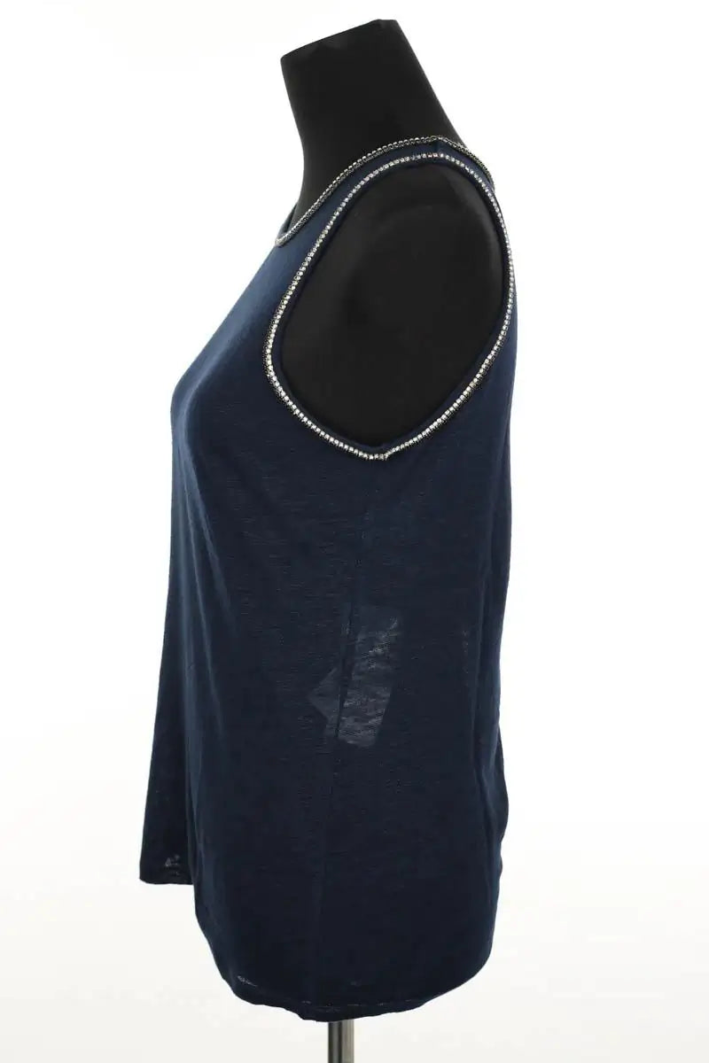 Top sans manche Maje Bleu en Lin