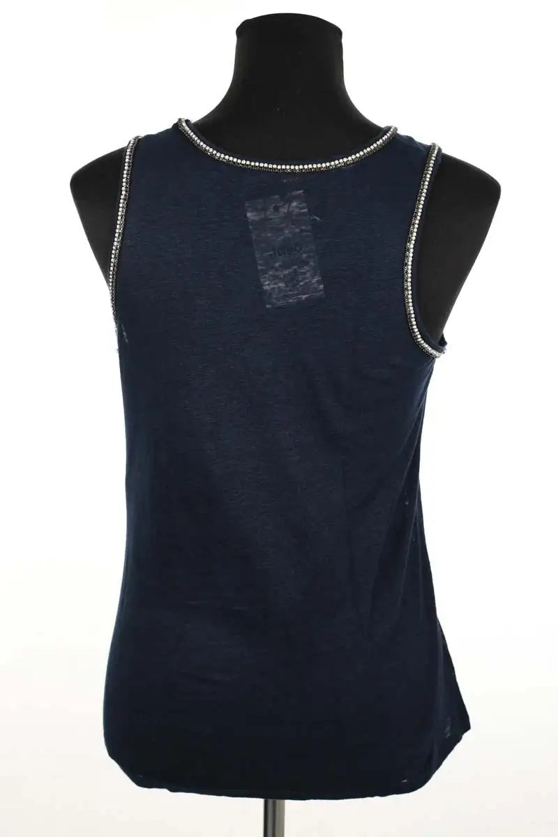 Top sans manche Maje Bleu en Lin