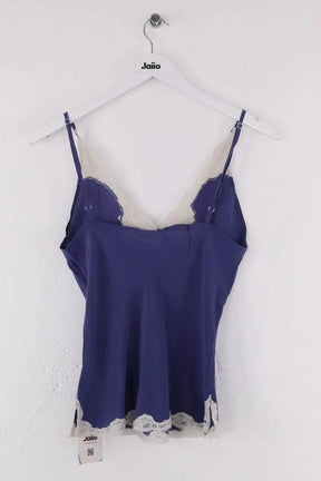 Top sans manche Maje Bleu en Soie