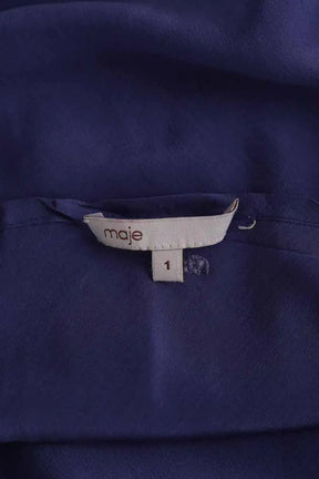 Top sans manche Maje Bleu en Soie