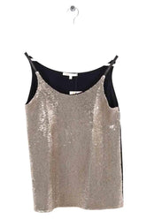 Top sans manche Maje Doré en Synthétique, taille M - Seconde Main
