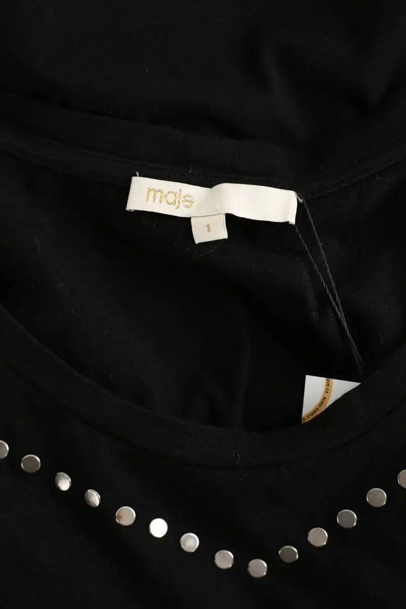 Top sans manche Maje Noir en Coton