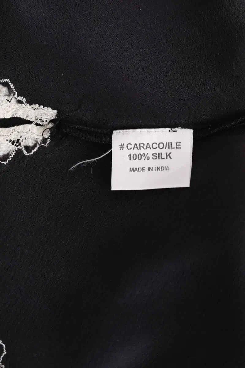 Top sans manche Maje Noir en Soie