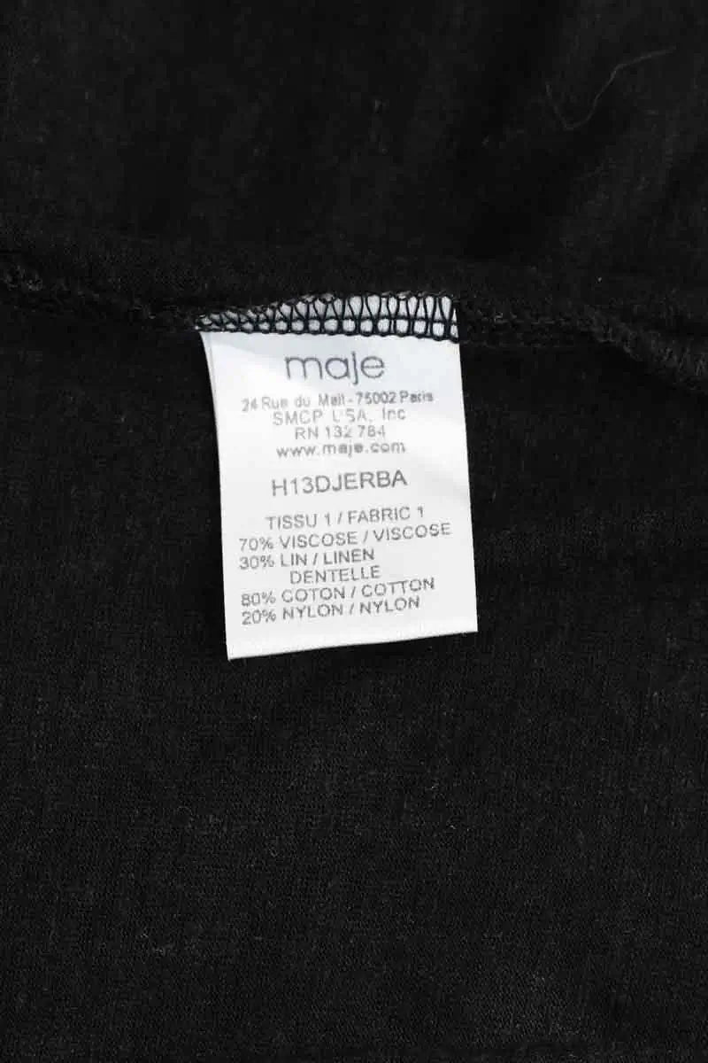 Top sans manche Maje Noir en Viscose