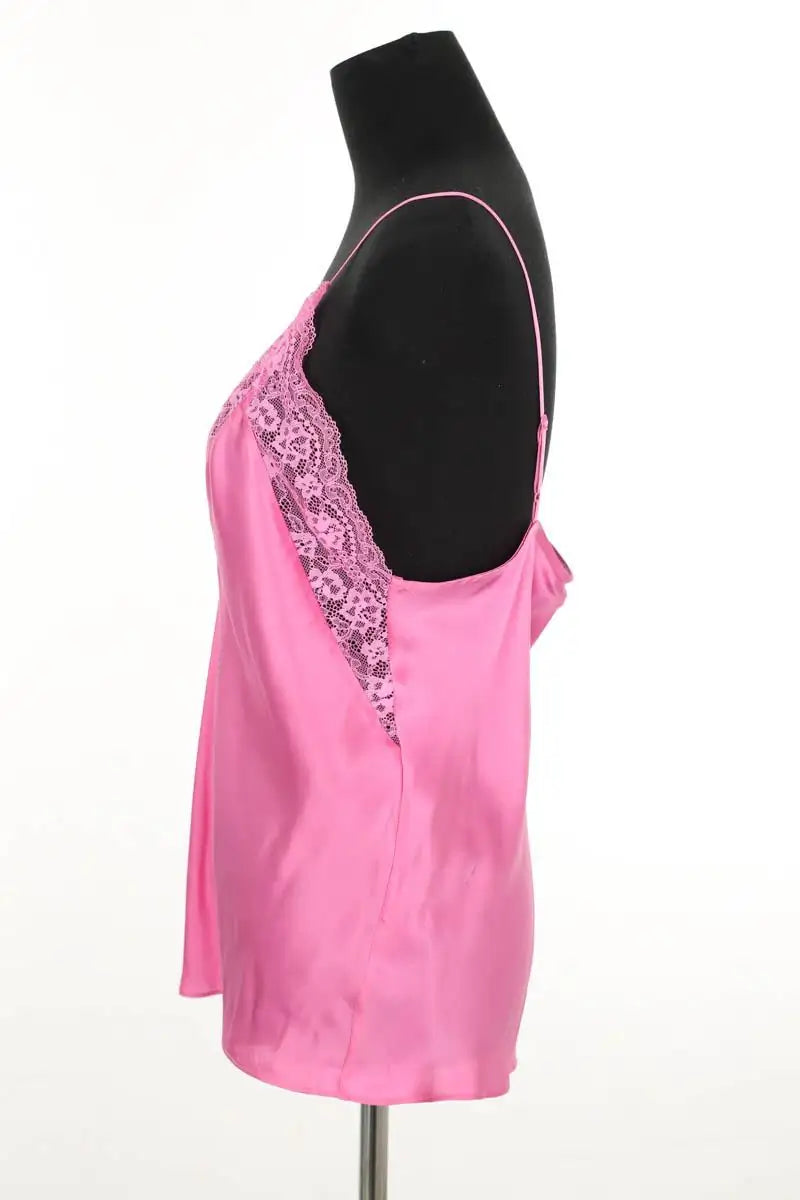 Top sans manche Maje Rose en Soie