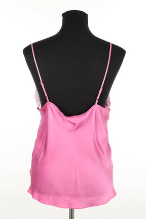 Top sans manche Maje Rose en Soie