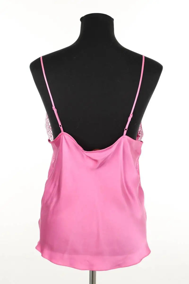 Top sans manche Maje Rose en Soie