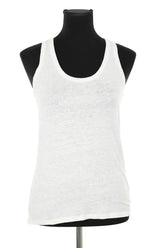Top sans manche Majestic Filatures Blanc en Lin, taille M - Seconde Main