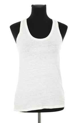 Top sans manche Majestic Filatures Blanc en Lin, taille M - Seconde Main