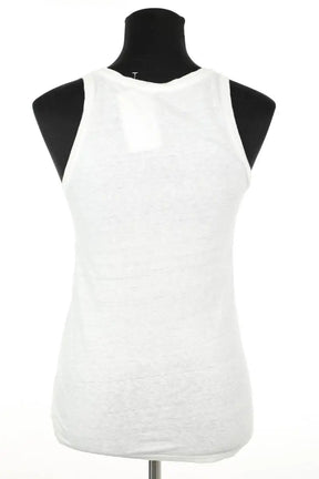 Top sans manche Majestic Filatures Blanc en Lin