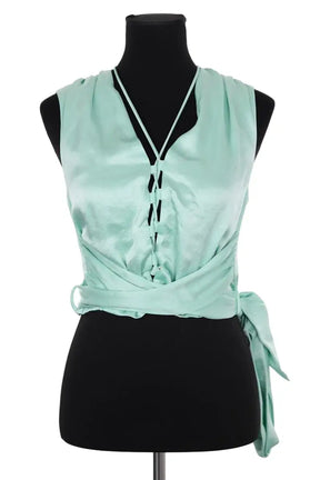 Top sans manche Nanushka Vert en Synthétique, taille M - Seconde Main