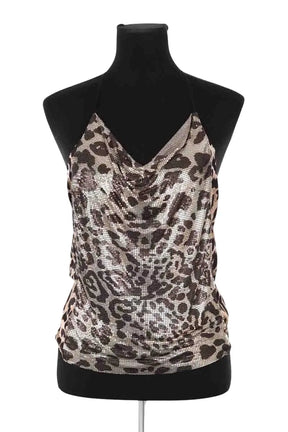 Top sans manche Paco Rabanne Marron en Synthétique, taille XS - Seconde Main