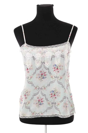 Top sans manche Paul & Joe Vert en Soie, taille M - Seconde Main