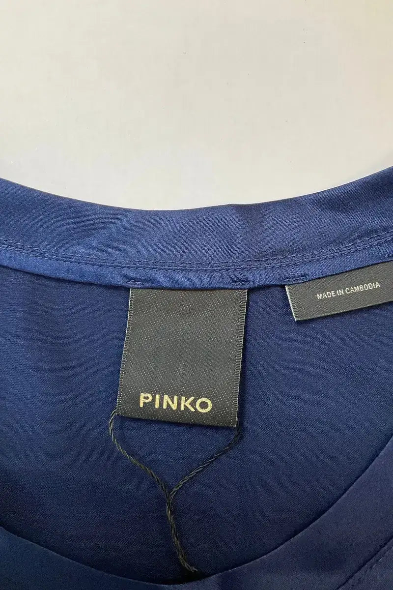 Top sans manche Pinko Bleu en Soie