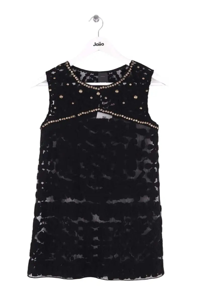 Top sans manche Pinko Noir en Synthétique, taille XS - Seconde Main
