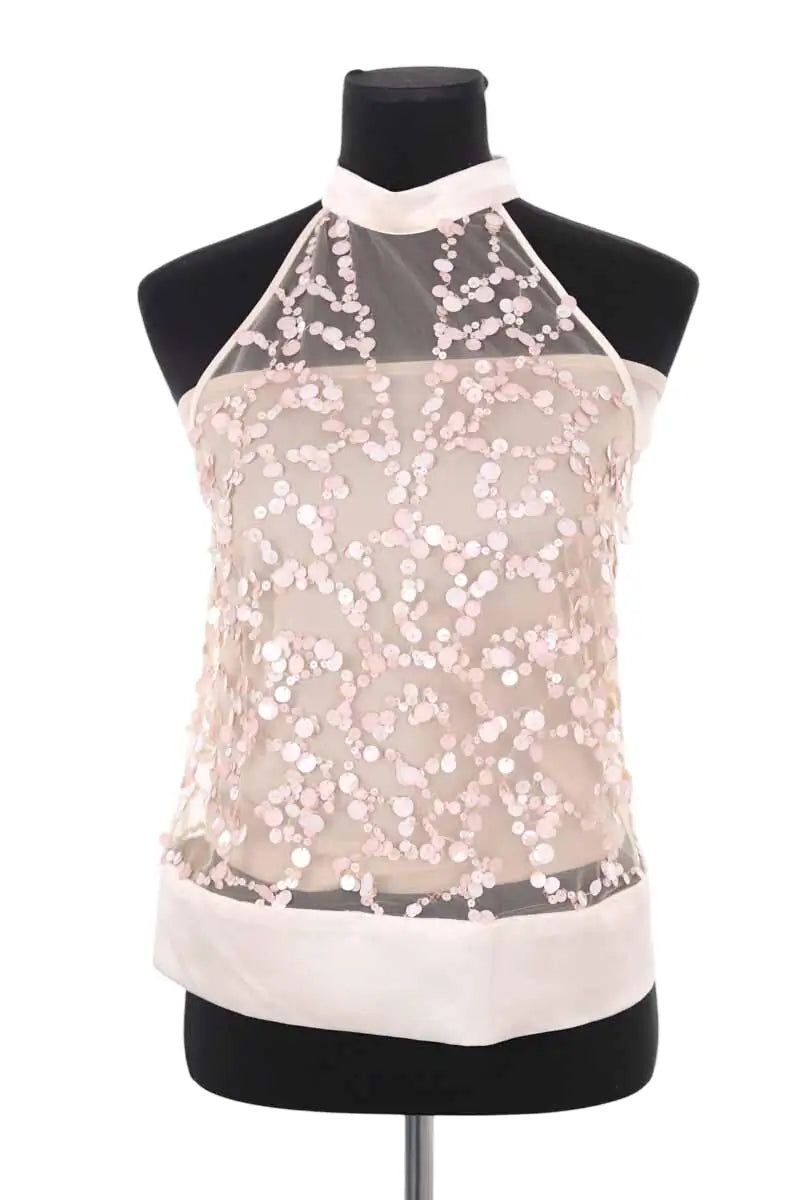 Top sans manche Pinko Rose en Synthétique, taille S - Seconde Main