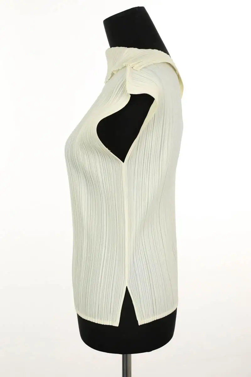 Top sans manche Pleats Please Jaune en Synthétique