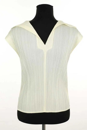 Top sans manche Pleats Please Jaune en Synthétique