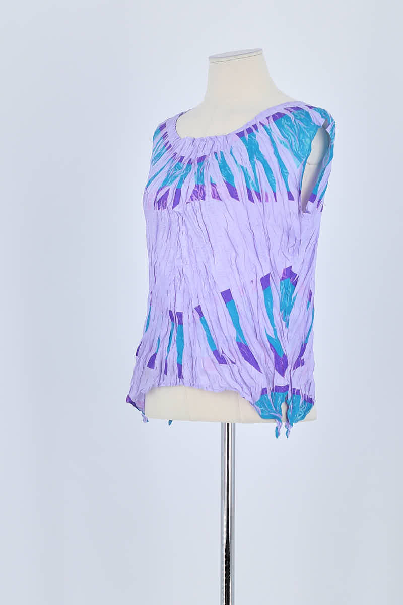 Top sans manche Pleats Please Violet en Polyester